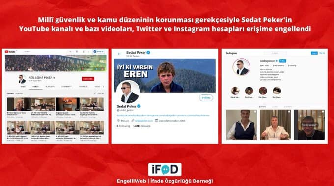 Sedat Peker’in sosyal medya hesaplarına yasak getirildi